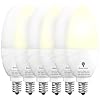 6 Pack Bluex Dusk to Dawn LED Bulbs, 6W E12 Base Light Bulb – 65W Equivalent – 3000K WarmLight White – Smart Light…