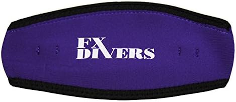 FX Divers Neo-Strap Neoprene and Velcro Mask with Strap Cover, Purple