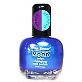 1 MIA SECRET MOOD COLOR CHANGING MD06 MORADO to AZUL NAIL POLISH LACQUER MADE IN USA + FREE EARRING