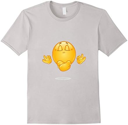 Men's Meditation New Emoji T-Shirt Levitating Floating Zen Yoga XL Silver