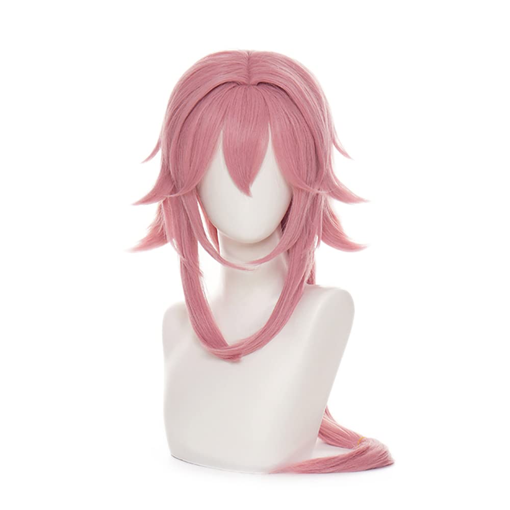 Yamia Anime Yae Miko Cosplay Wig for Game Genshin Impact Cosplay Wigs with Free Wig Cap