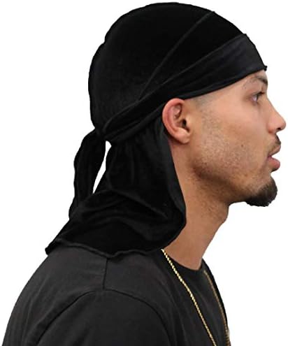 Wave Wax Premium Velvet Durag for Men - Silky Inside, Extra Long Straps & Outer Seams for 360 Waves (More Colors)