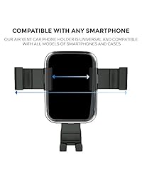 Soporte universal para teléfono de coche Soporte de teléfono para rejilla de ventilación Soporte para smartphone - Compatible con iPhone X Xs Max XR X 8 8 + 7 7 + 6 6 +, Galaxy S10 S10 + S9 S9 + S8 S8 + - Blanco