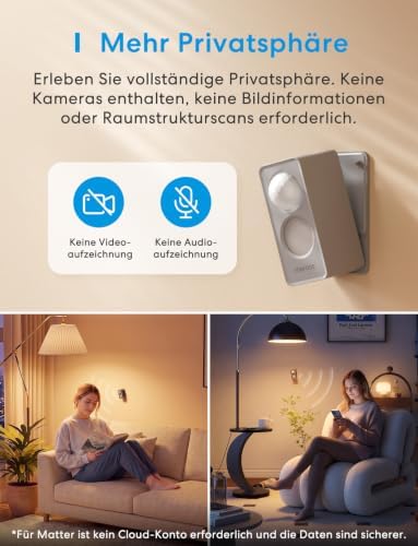 Präsenzmelder Matter Over Thread, 3-Zonen-Erkennung