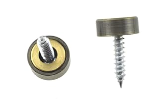 Hahiyo 12mm Diameter Mirror Screws Brushed Copper Material Solid Easy Install Brass Washer Decorative Caps Fasteners Nails Bronze 10 Pairs for Bathroom Mirrors Panels Kitchen Ceiling Arts Crafts
