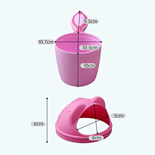 Per Baby Bath Waterfall Rinser Water Scoop Lovely Cartoon Bear Thickened Ladle Shower Sprinkler For Baby Bathe Shampoo Rinse Cup Hair Washing &Dabble-Pink - Thumbnail 2