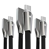 Alyee USB C Cable, 6 ft Type C Cable with LED Light for Samsung Galaxy Note 8, S8, S8 Plus, LG G6 G5 V30 V20, Google Pixel, ZTE Blade Zmax, USB A to C Charging Cord- 3 Pack Black
