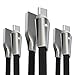 Alyee USB Type C Cable, 3 Pack 6FT Type C Cable Fast Charging with LED Light USB C Cable Cord Compatible with Samsung Galaxy Note 8, S8, S8 Plus, S9, S9 Plus, LG G6 G5 V30 V20, Google Pixel, Black