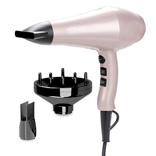 Vivid&Vogue 1875W Professional Hair Dryer Negative Ions Hair Blow Dryer Far Infrared Function AC Motor With Diffuser,Concentrator Nozzle and Comb Pik