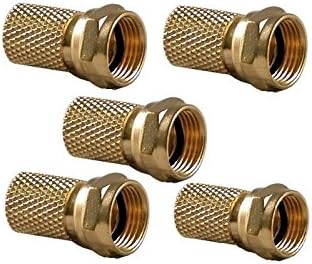 HD-Line Sat Connector, F-Socket, with Coaxial Connector 6.8 mm, Gold-Coloured, yellow