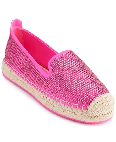 DKNY Women's Mally Rhinestone - Espadrille, Shocking Pink, Size 39
