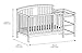 Storkcraft Greyson 4-in-1 Convertible Crib and Changer Gray, Fixed Side Crib, Solid Pine and Wood Product Construction, Converts to Toddler Bed Day Bed or Full Bed (Mattress Not Included)