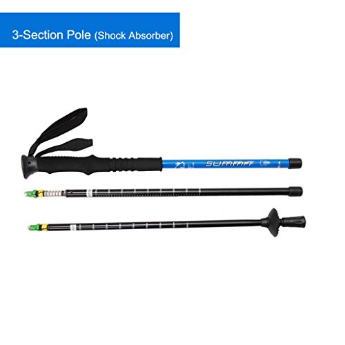 Redvive Top Trekking Walking Hiking Sticks Poles Alpenstock Anti-Shock 67-135cm - Thumbnail 4