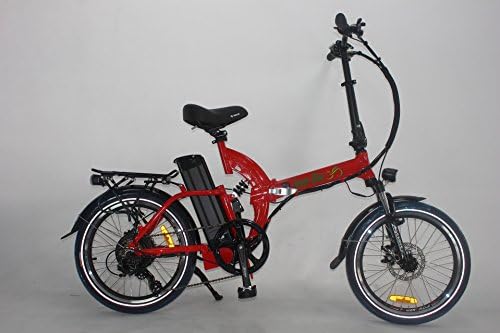 Greenbike USA GB5 500 Electric Motor Power Bicycle Lithium Battery Folding Bike - FULL SUSPENSION (RED)