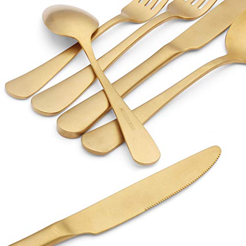 Gold Silverware Set, 20Piece Stainless Steel Flatware Set, Kitchen