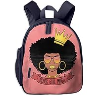 SHU-BEN School 3D Printed Black Girl Magic Shoulder Backpacks Student Book Bag for Boys