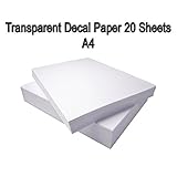 DAHLIA Waterslide Decal Transfer Paper, 20 Sheets, DIY A4 Inkjet Transparent Clear for Inkjet Printer+BONUS Brush