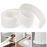 AurGun Caulk Strip PE Self-Adhesive Waterproof Sealing Tape Decorative Sealant Trim for Kitchen Bathroom Tub Shower Floor Wall Edge Protector- (White, 131.8x1.5 Inches)