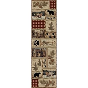 Rustic Lodge Forest Cabin 2x8 Area Rug, 2'3x7'7