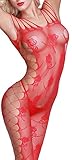 The Victory of Cupid Womens Rose Lingerie Crotchless Bodysuits Suspender Bodystocking,One Size