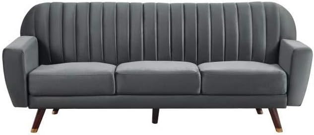 Ernest Canapé Droit Convertible 3 Places Velours Gris
