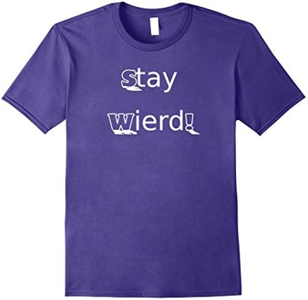 Mens Stay Wierd T-Shirt Medium Purple