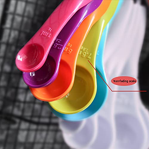 2 Pack Colorful Measuring Spoons Set, Plastic Table Measure Spoons with