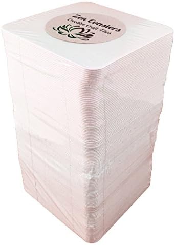 Zen Coasters Creative Craft Tiles for Craft Projects or Drinks - 4 Inch, Set of 125 Square Medium Weight Paper Fiberboard, Blank, Disposable Coasters - Made in USA