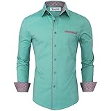 TAM WARE Mens Premium Casual Inner Contrast Dress Shirt TWNMS310S-1-MINT-S