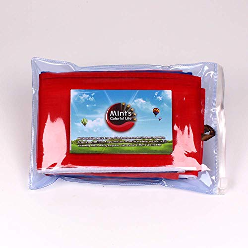 Kite Tail,Flat Ribbon Streamer Rainbow Multi Color (Red Blue White), 49 Feet
