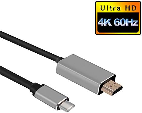 weini USB 3.1 Type C to HDMI Cable with Aluminium Case Support 4K@60Hz for MacBook Pro 2017 / Dell XPS 13/Galaxy S8/S8+ &amp; More (Space Gray ,6FT)