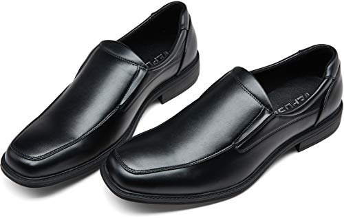 VEPOSE Men's Slip on Dress Shoes Formal Square Toe Loafer Oxfords(10.5,Black) - Thumbnail 7