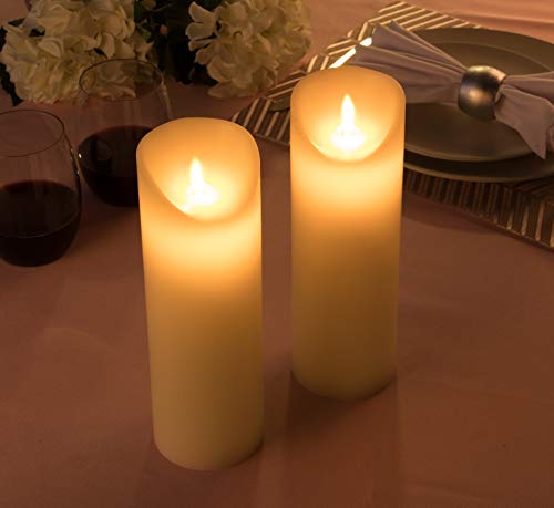 image for Juvale Flameless LED Candle - 2-Pack Flickering Motion 9-Inch Battery 