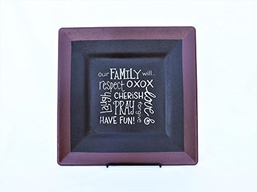 Decorative Plate with Daily Reminder of Inspirational Phrases. Easel Included.