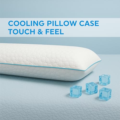 Memory Foam Bed Pillow, Orthopedic Pillow for Neck support, Size 60 x 40 cm, Shoulder and Neck Pain Relief, Cooling Pillowcase