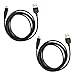 2 Pack Fenzer Black USB Data Sync Charger Cables for Samsung GT-i9152 Galaxy Mega 6.3 Cell Phones
