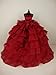 Deep Red Gown with Layers of Ruffle Details Made to Fit Barbie Doll