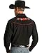 Ely Cattleman Men's Long Sleeve Western Shirt with Rose Embroidery, Black, L
