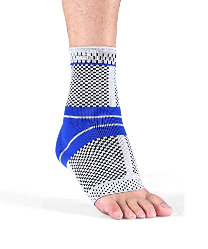 Ankle Brace Compression Support Sleeve with Silicone Gel for Men or Women