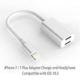 milemont xi-182-cable Lightning Adapter for iPhone 7 / 7 Plus, Charge and Headphone Splitter Adapter for Lightning