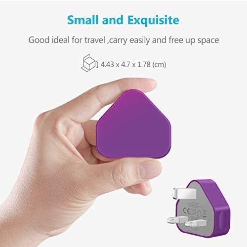 Themax® 1000mAh USB UK Plug Charger Compatible with iPhone iPad Samsung HTC LG Sony Huawei Motorolla BlackBerry Lenova Microsoft Xiaomi Google OnePlus Tablets Kindle (Purple) - Image 3