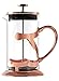 Rorence French Press Stainless Steel & Heat Resistant Borosilicate Glass Coffee and Tea Maker - 34 Oz (8 Cups) - Rose Gold