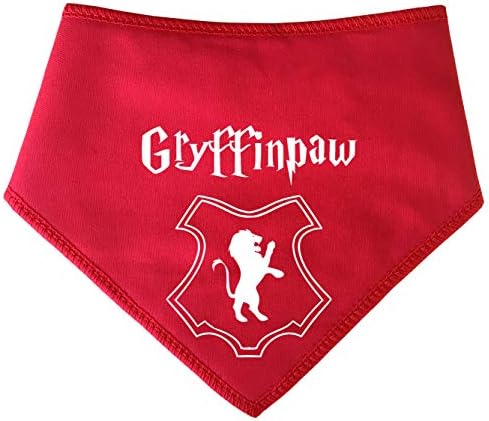Spoilt Rotten Pets, S2 Gryffinpaw House, Red Dog Bandana. Suitable For Shih-tzu, Westies, Terriers & Cockerpoo Sized Dogs