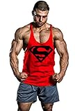 Moge Men's BodyBuilding Superman S Logo Tank Top Stringer Gym Shirt