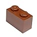 LEGO Parts and Pieces: Reddish Brown 1x2 Brick x100