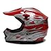 TMS Youth Kids Red Flame Dirt Bike ATV Motocross Helmet with Goggles and Gloves (Large)