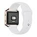 UMTELE Soft Silicone Replacement Strap with Rose Gold Frame Compatible for Fitbit Blaze Smart Fitness Watch, Small, White