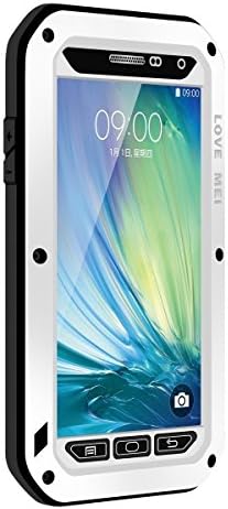 Love Mei Samsung Galaxy A5 Case;Shockproof Waterproof Dust/Dirt/Snow Proof Aluminum Metal Gorilla Glass Heavy Duty Protection Case Cover for Samsung Galaxy A5 (White)