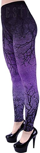 PURPLE BRANCHES Leggings, creepy tree, gradient