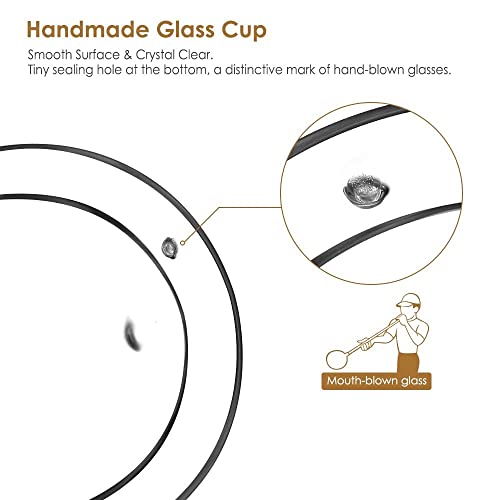 glastal 4 x 100 ml (4 oz) Glass Coffee Cups, Double Walled Transparent Espresso Glasses, Borosilicate Glass Cups for Tea, Coffee